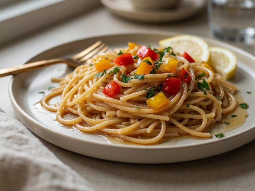 gotowe danie spaghetti z sosem