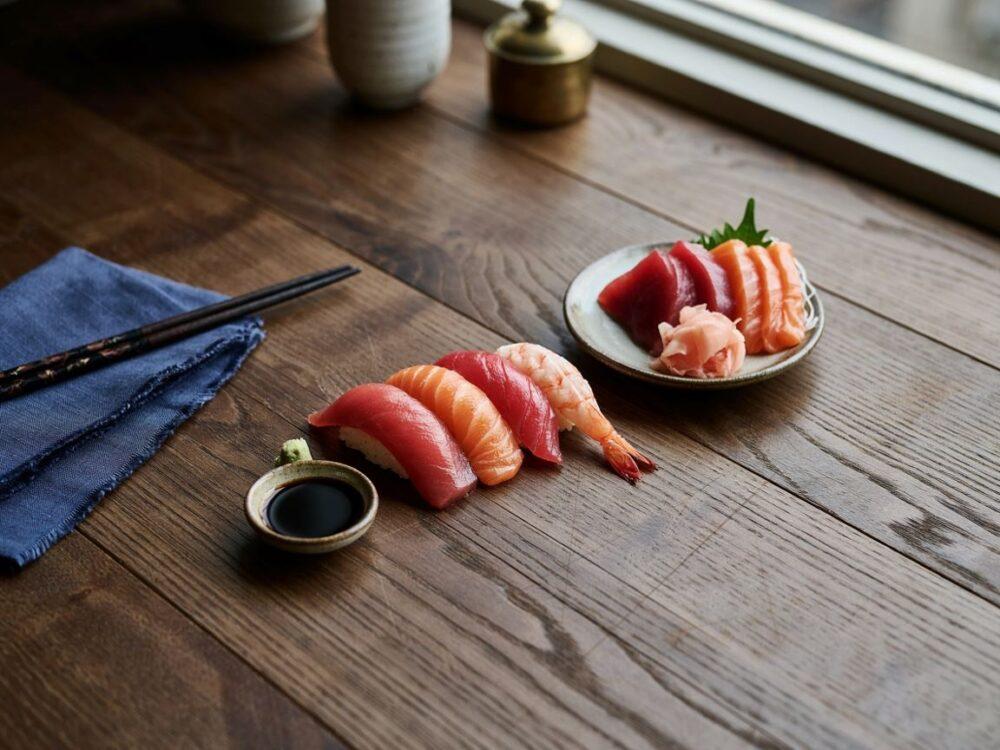 japoński mistrz przygotowujący sushi