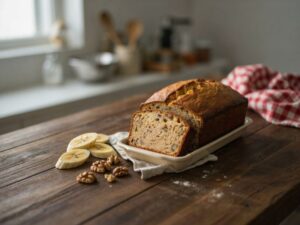 mieszanie ciasta na chlebek bananowy
