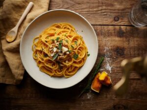 przygotowywanie spaghetti z dyni