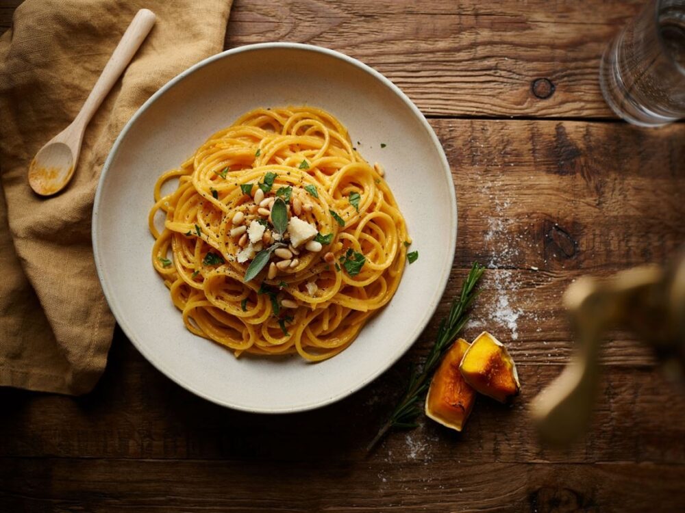 przygotowywanie spaghetti z dyni