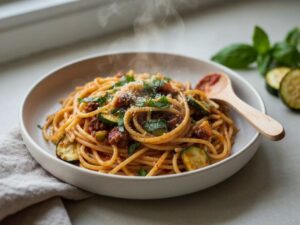spaghetti bolognese na talerzu