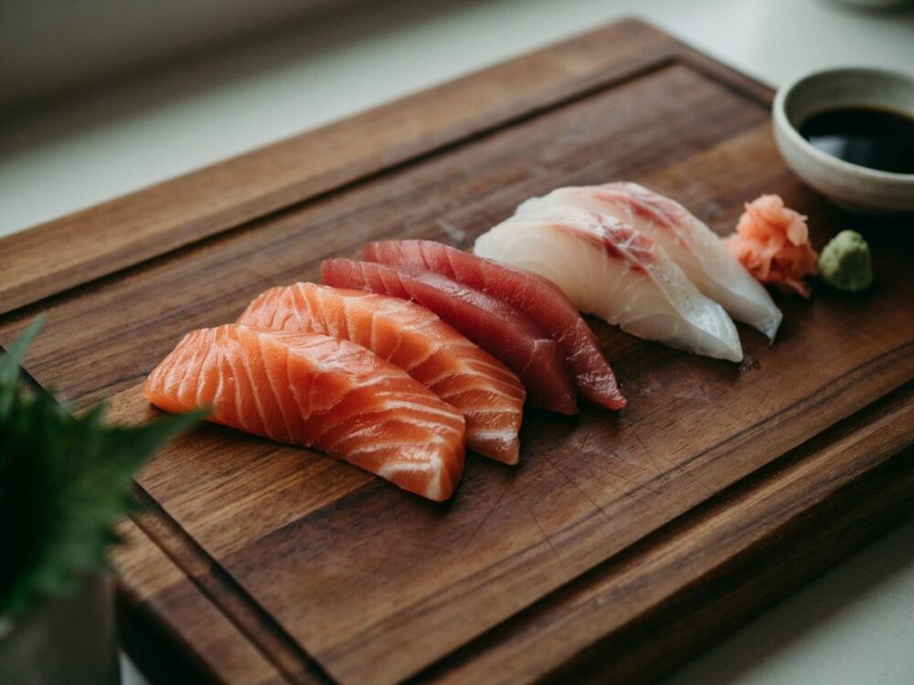 świeże filety ryb do sushi