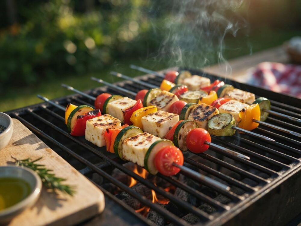 wegetariańskie szaszłyki na grillu